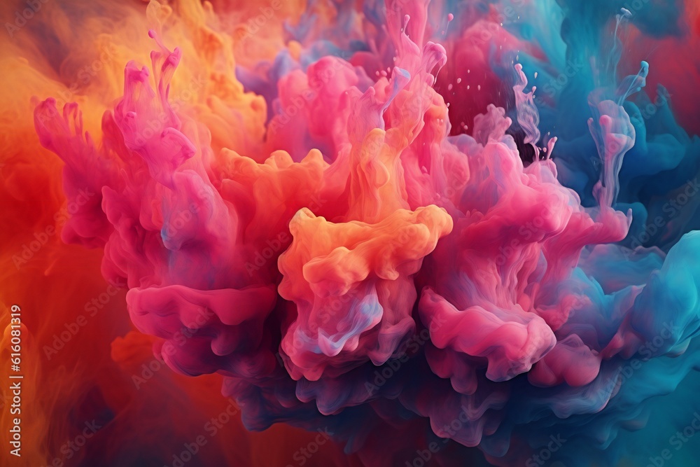 Fluid smoke paint pouring background Generative AI Fluid smoke paint pouring background Generative AI