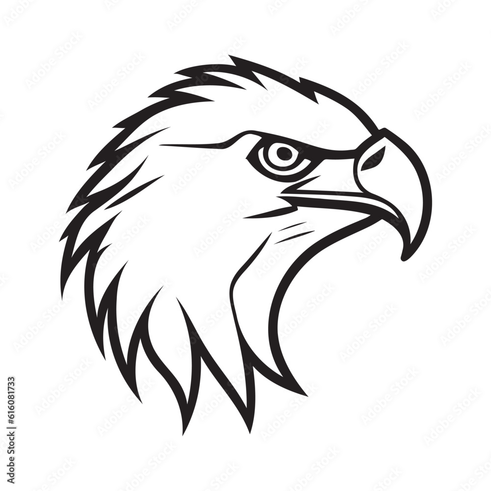 Eagle head black and white vector icon Eagle head black and white vector icon