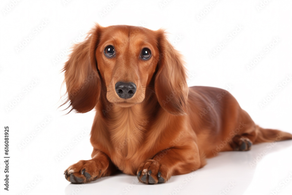 Portrait of Dachshund dog on white background Portrait of Dachshund dog on white background