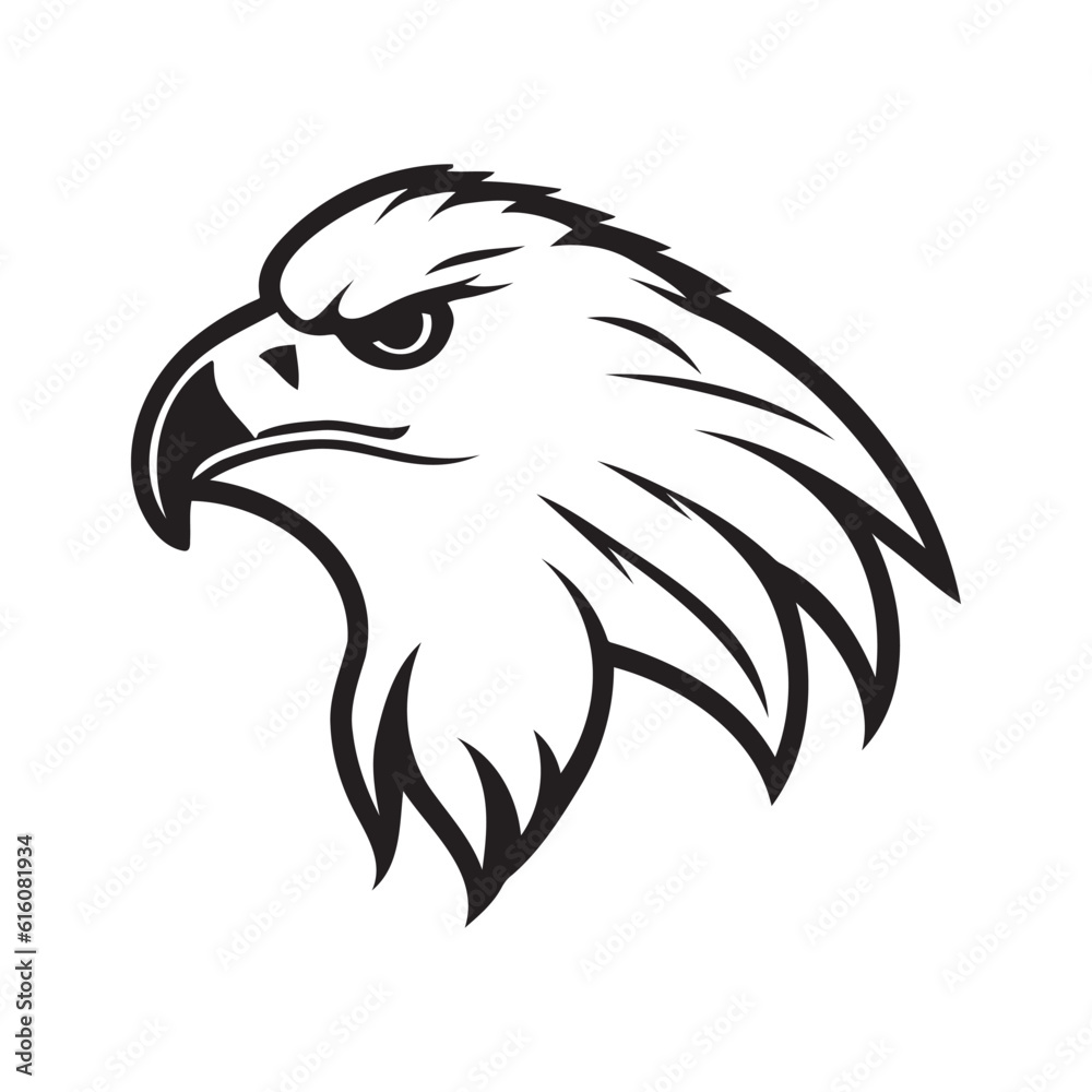 Eagle head black and white vector icon Eagle head black and white vector icon