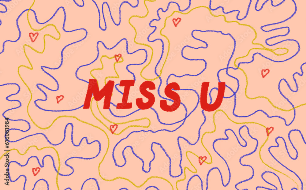 Miss You - Postcard, Greeting card
