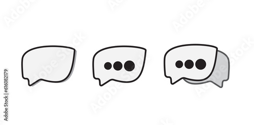 Speech icon, Design element for poster, emblem, sign, banner, flyer. Retro empty bubbles and elements set on transparent background. Vintage design, pop art style. vector illustration