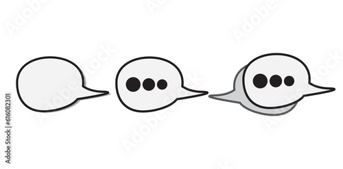 Comic dialog bubbles icon. Chat icon, simple flat icons and elements. Isolated speech bubbles.