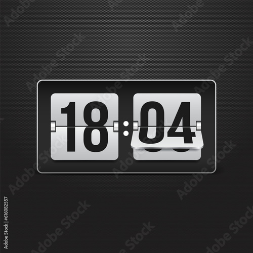 Mechanical scoreboard. Countdown timer. Clock counter. Vector template for your design.