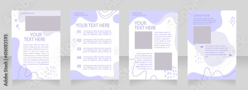 Company introduction blank brochure layout design. Brand book. Vertical poster template set with empty copy space for text. Premade corporate reports collection. Editable flyer paper pages
