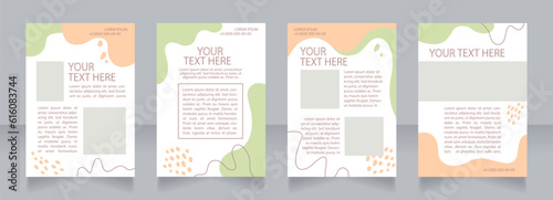 Museum promotion blank brochure layout design. Exhibitions schedule. Vertical poster template set with empty copy space for text. Premade corporate reports collection. Editable flyer paper pages