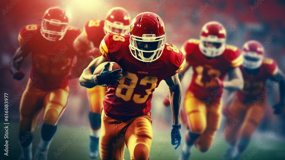 American football players, play on the field American football players, play on the field