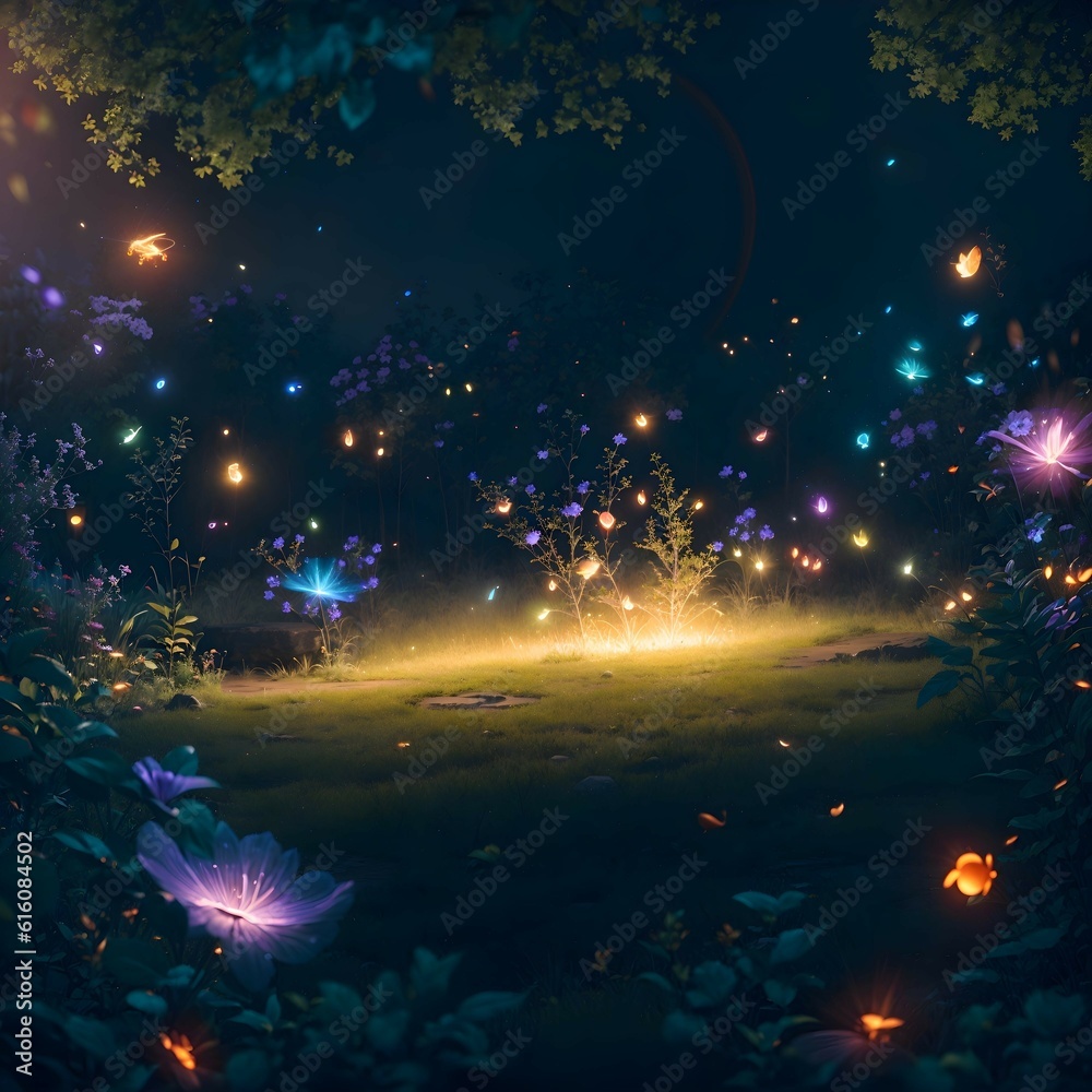 Firefly forest, mythical wallpaper Firefly forest, mythical wallpaper