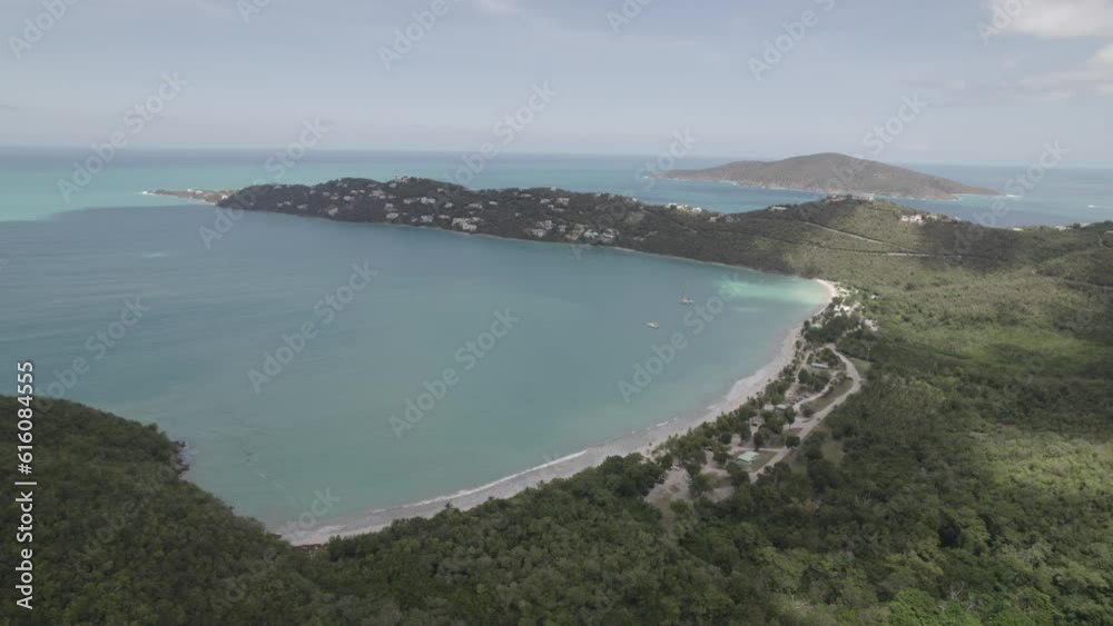 Magens beach on St. Thomas Island aerial view Magens beach on St. Thomas Island aerial view