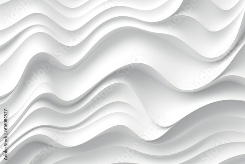 Minimalist white paper cut waves background, white background