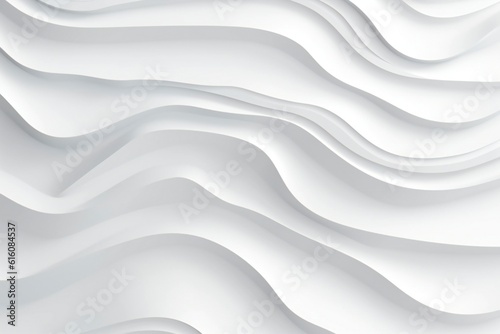 Minimalist white paper cut waves background, white background