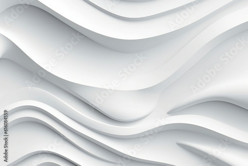 Minimalist white paper cut waves background, white background