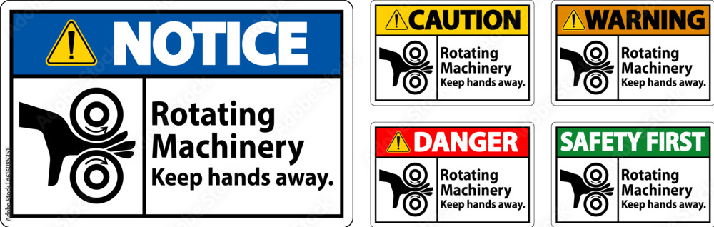 Danger Sign Rotating Machinery Keep Hands Away