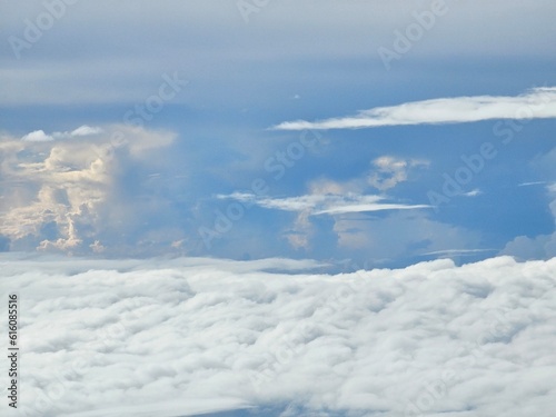 Blue sky and white cloud.