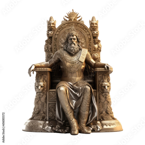 demon on a throne isolated on white