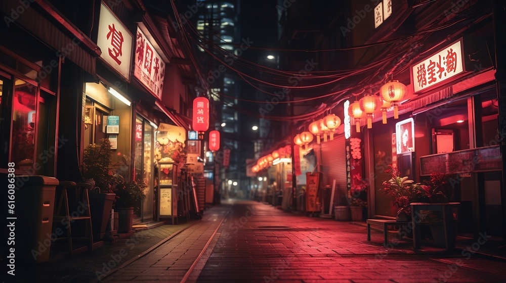 japan street in the night time