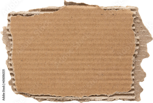 Brown Cardboard paper piece isolated on white background Fototapet