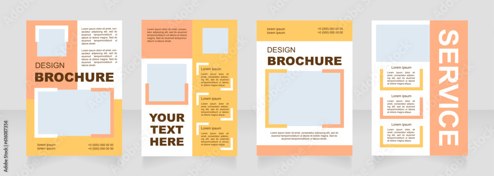 Recruitment service blank brochure layout design. Seasonal work. Vertical poster template set with empty copy space for text. Premade corporate reports collection. Editable flyer paper pages