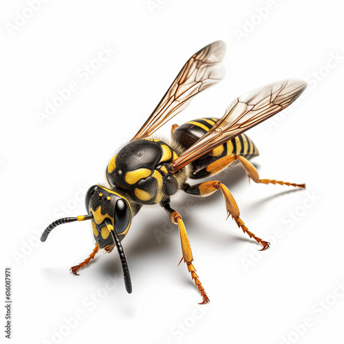 Wasp, vespula, isolated on white background.
