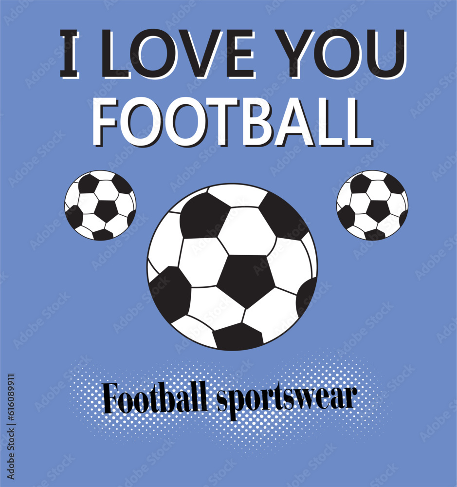 soccer ball and text print pattern
