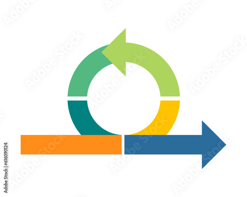 Icon for agile way of working as in scrum. used for software development and information technology