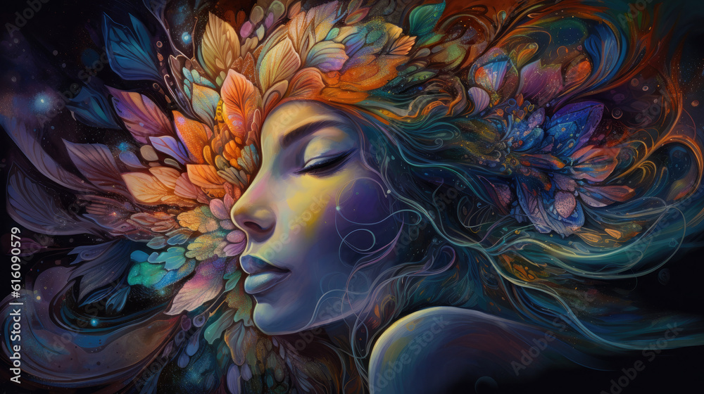 Gaia goddess soul of nature spirituality - by generative ai Stock ...