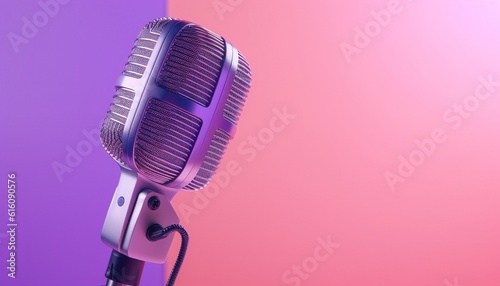 pink microphone on pink background