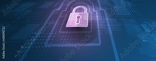 Cybersecurity and information or network protection. Future technology web services for business and internet project