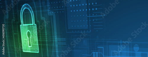 Cybersecurity and information or network protection. Future technology web services for business and internet project