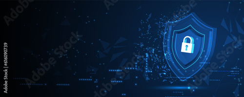 Cybersecurity and information or network protection. Future technology web services for business and internet project