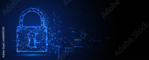 Cybersecurity and information or network protection. Future technology web services for business and internet project