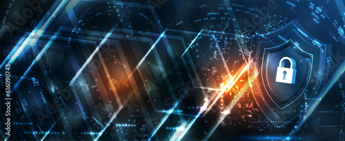 Cybersecurity and information or network protection. Future technology web services for business and internet project