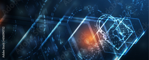 Cybersecurity and information or network protection. Future technology web services for business and internet project