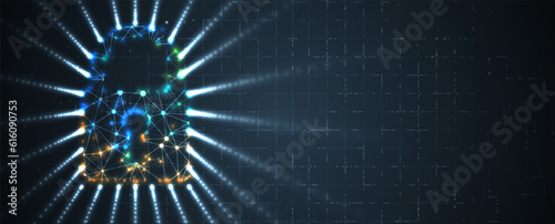 Cybersecurity and information or network protection. Future technology web services for business and internet project