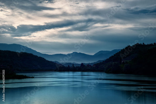 lake and mountains