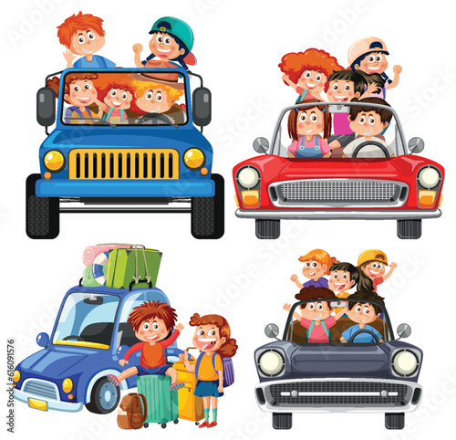 Group of friend on road trip