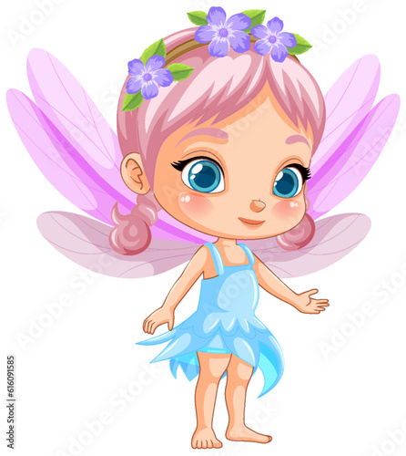 Cute fantasy fairy cartoon character