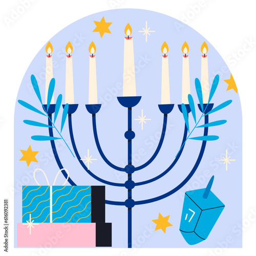menorah with candles
