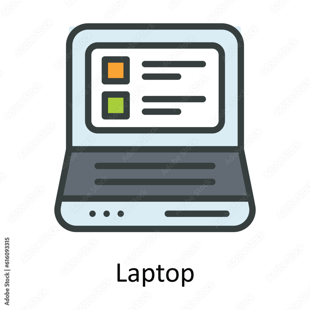 Laptop Vector Fill outline Icon Design illustration. Multimedia Symbol on White background EPS 10 File Laptop Vector Fill outline Icon Design illustration. Multimedia Symbol on White background EPS 10 File