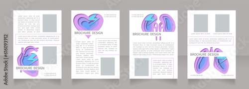 Heart arrhythmia monitoring blank brochure layout design. Vertical poster template set with empty copy space for text. Premade corporate reports collection. Editable flyer paper pages