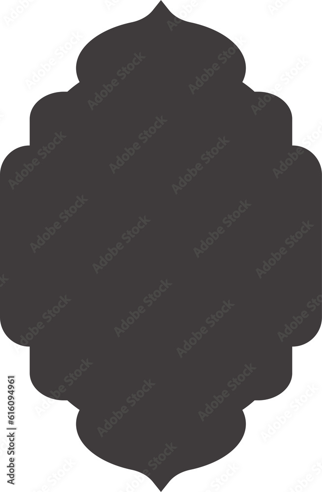 Ramadan frame shape. Islamic window and door icon. Arabic oriental arch. Silhouette of arabesque traditional template Ramadan frame shape. Islamic window and door icon. Arabic oriental arch. Silhouette of arabesque traditional template
