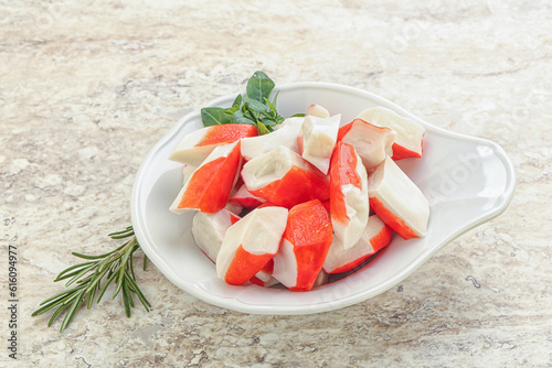 Photos Crab meat surimi in the bowl
