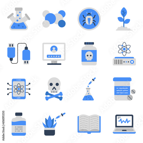 Pack of Science and Laboratory Flat Icons

