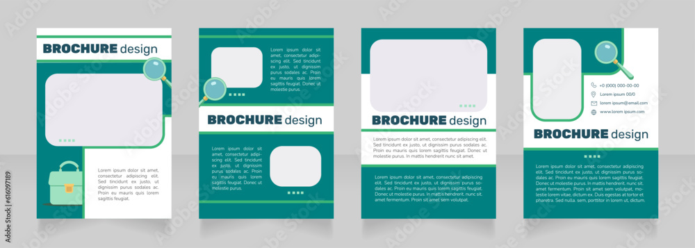 Searching new job on internet blank brochure design. Template set with copy space for text. Premade corporate reports collection. Editable 4 paper pages. Nunito Light, Bold fonts used Searching new job on internet blank brochure design. Template set with copy space for text. Premade corporate reports collection. Editable 4 paper pages. Nunito Light, Bold fonts used