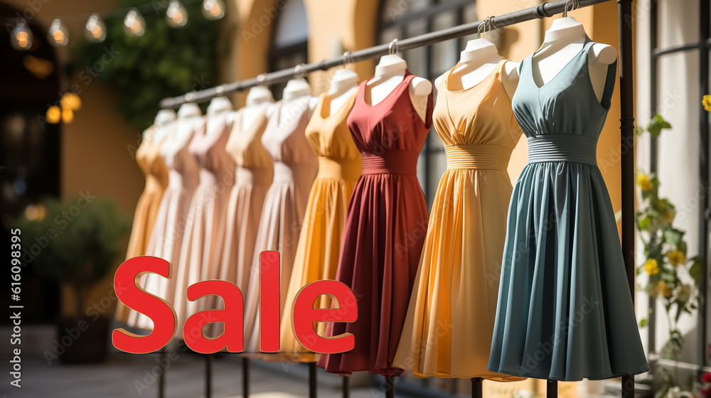 Fototapeta premium Sale in a women's clothing store,generated ai