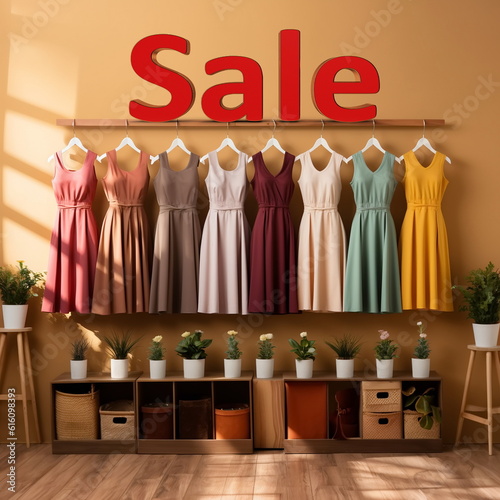 Sale in a women's clothing store,generated ai