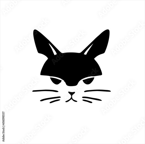 minimalist illustration design, cat head icon image, in linear style