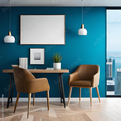 modern living room with table
