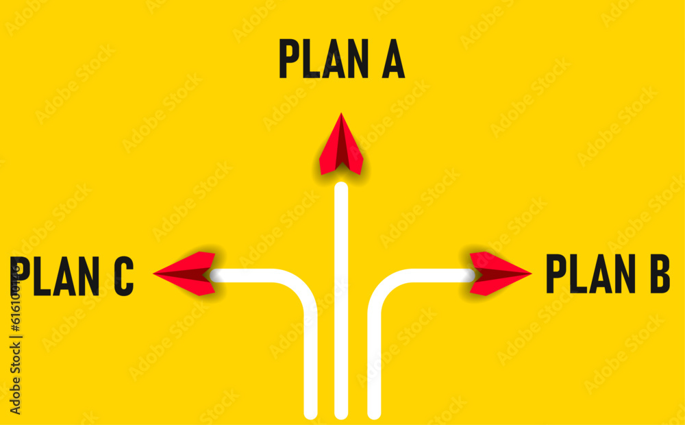 Red Planes to Plan A ,Plan B Plan C. annual plan idea concept. business ...