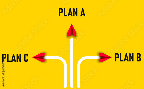 Red Planes to Plan A ,Plan B Plan C. annual plan idea concept. business creativity new idea discovery innovation technology. strategic plan, success oriented working idea.